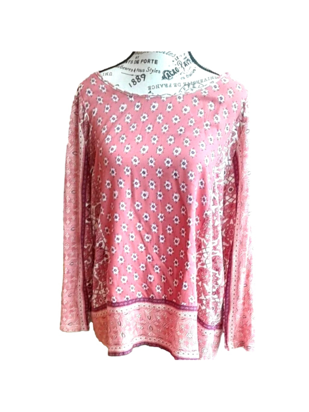 Lucky Brand Dusty Rose Floral Top